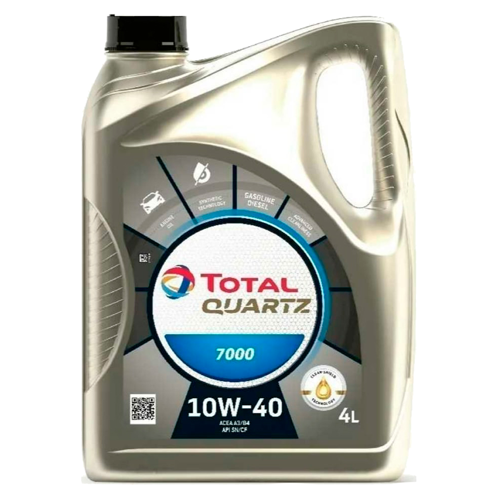 11020501 TOTAL Полусинтетическое моторное масло TOTAL Quartz 7000 10W-40, 4л