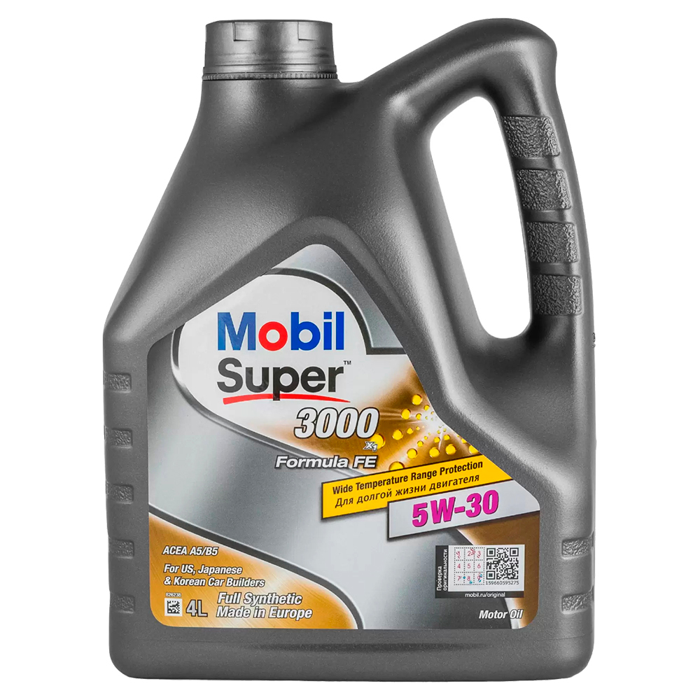 152564 Mobil Синтетическое моторное масло MOBIL Super 3000 X1 Formula FE 5W-30, 4л