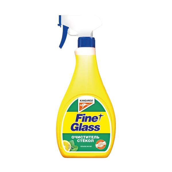 320121 KANGAROO Очиститель стекол с запахом лимон-мята Fine glass, 500 мл., без салфетки