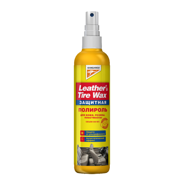 355036 KANGAROO Полироль защитный для кожи, резины и пластика Leather&Tire wax Protectant, 300мл
