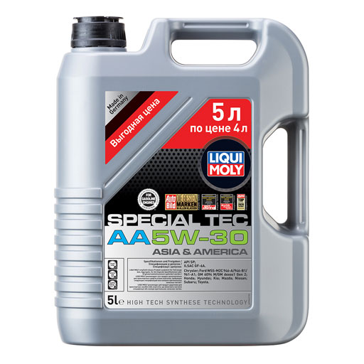 39043 LIQUI MOLY LIQUI MOLY НС-синтетическое моторное масло Special Tec AA 5W-30 5л