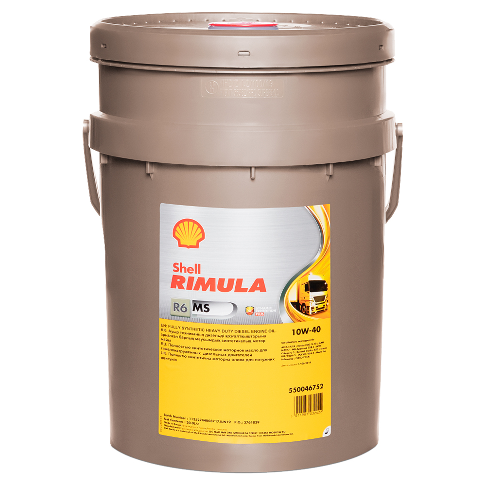 550046752 SHELL Синтетическое моторное масло SHELL Rimula R6 MS 10W-40, 20л