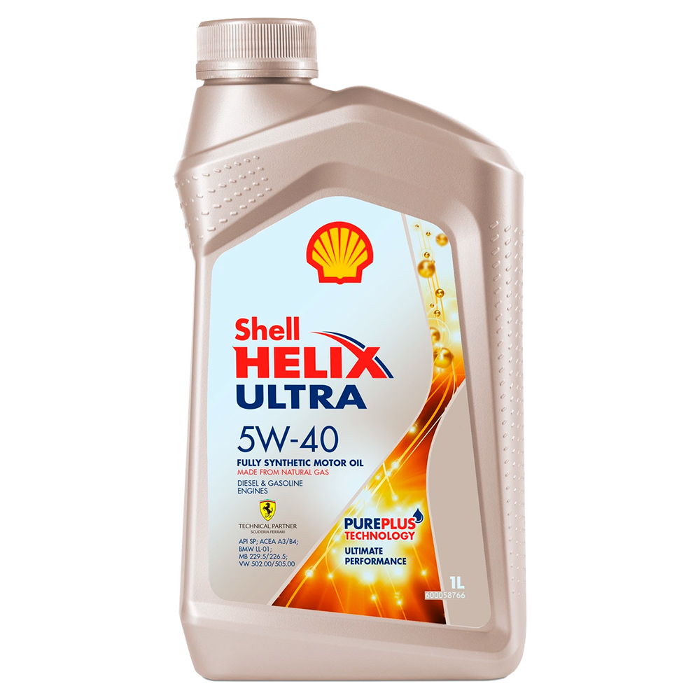 Синтетическое моторное масло SHELL HELIX ULTRA 5W-40 API SP, 1л