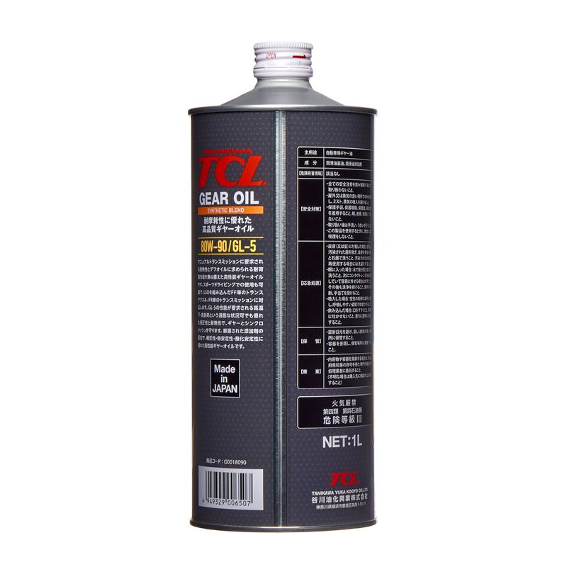 G0018090 TCL Масло трансмиссионное TCL Gear 80W-90, Synth Blend, GL-5, 1л