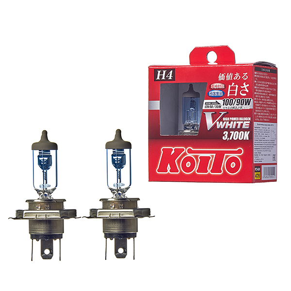 Лампа высокотемпературная Koito Whitebeam H4 12V 60/55W (100/90W) 3700K (комплект 2 шт.)