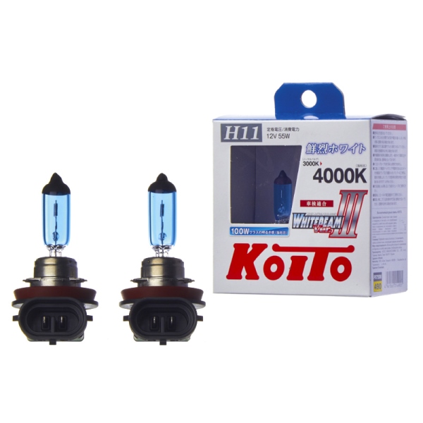 Лампа высокотемпературная Koito Whitebeam H11 12V 55W (100W) 4000K (комплект 2 шт.)